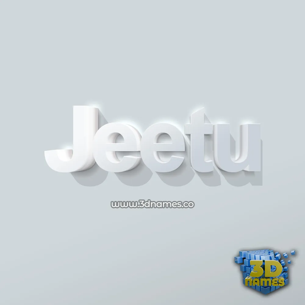 jeetu in Clean White style - 3D name wallpaper
