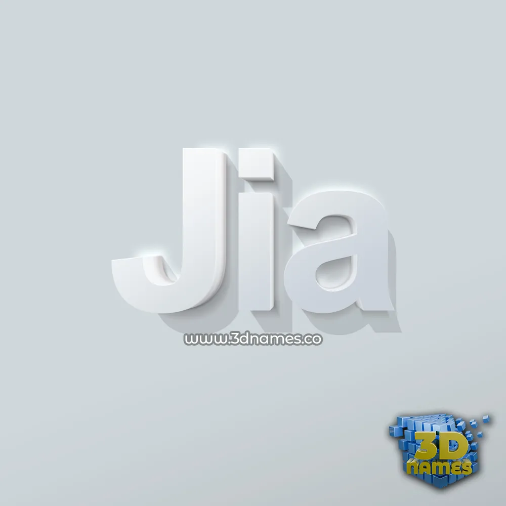 jia in Clean White style - 3D name wallpaper