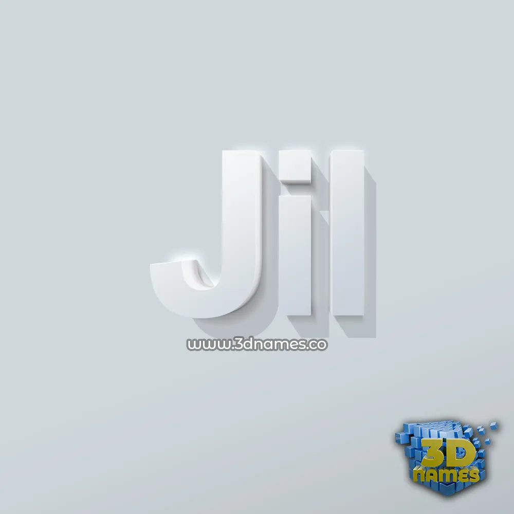 jil in Clean White style - 3D name wallpaper