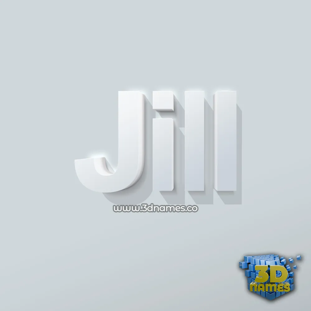 jill in Clean White style - 3D name wallpaper