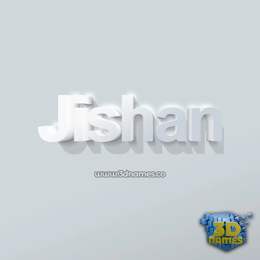 jishan in Clean White style - 3D name wallpaper