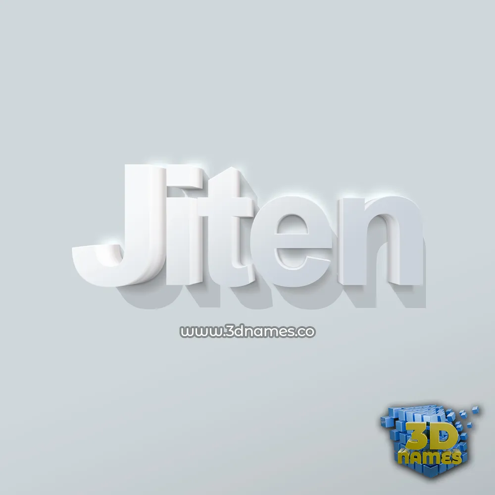 jiten in Clean White style - 3D name wallpaper