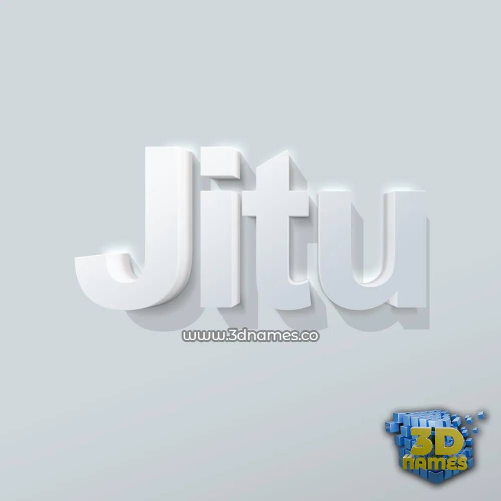 jitu in Clean White style - 3D name wallpaper