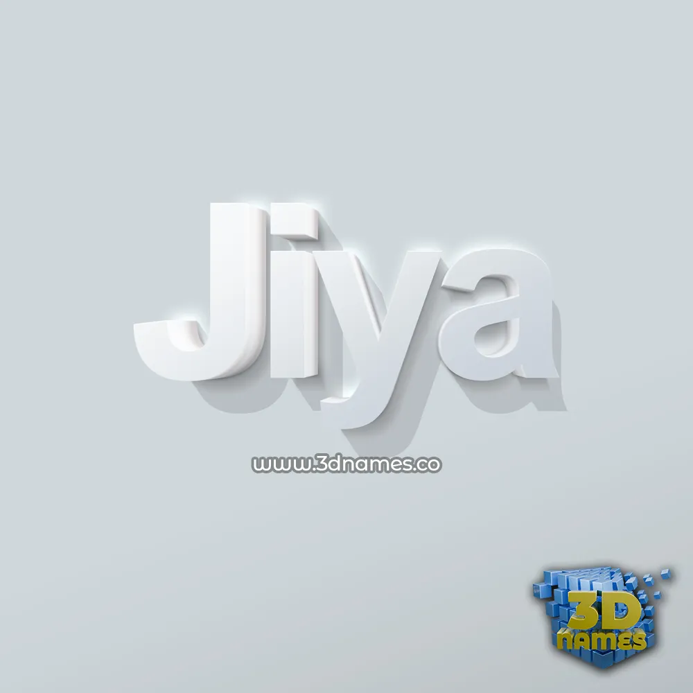 jiya in Clean White style - 3D name wallpaper