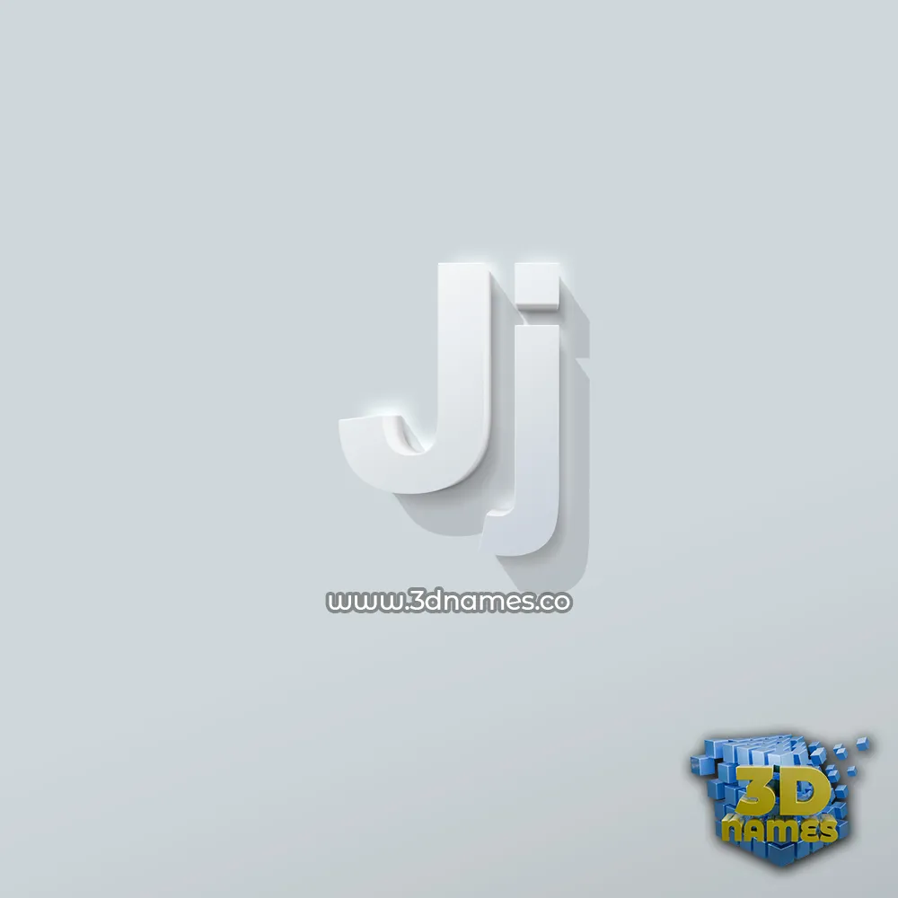 jj in Clean White style - 3D name wallpaper