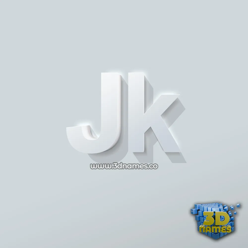 jk in Clean White style - 3D name wallpaper