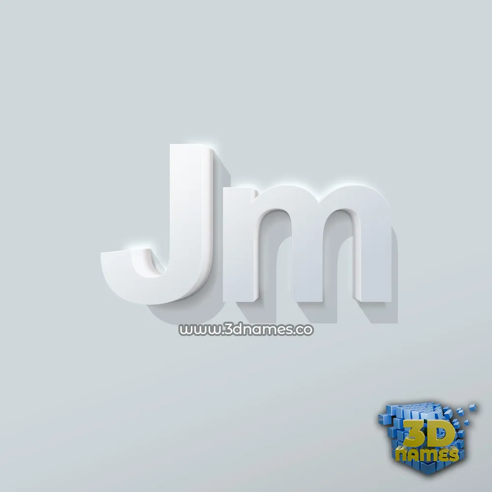 jm in Clean White style - 3D name wallpaper