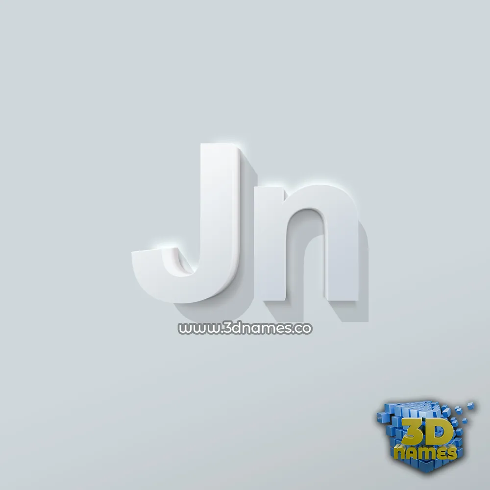 jn in Clean White style - 3D name wallpaper