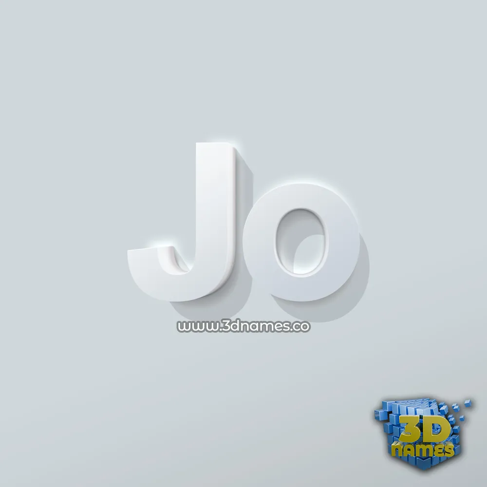 jo in Clean White style - 3D name wallpaper