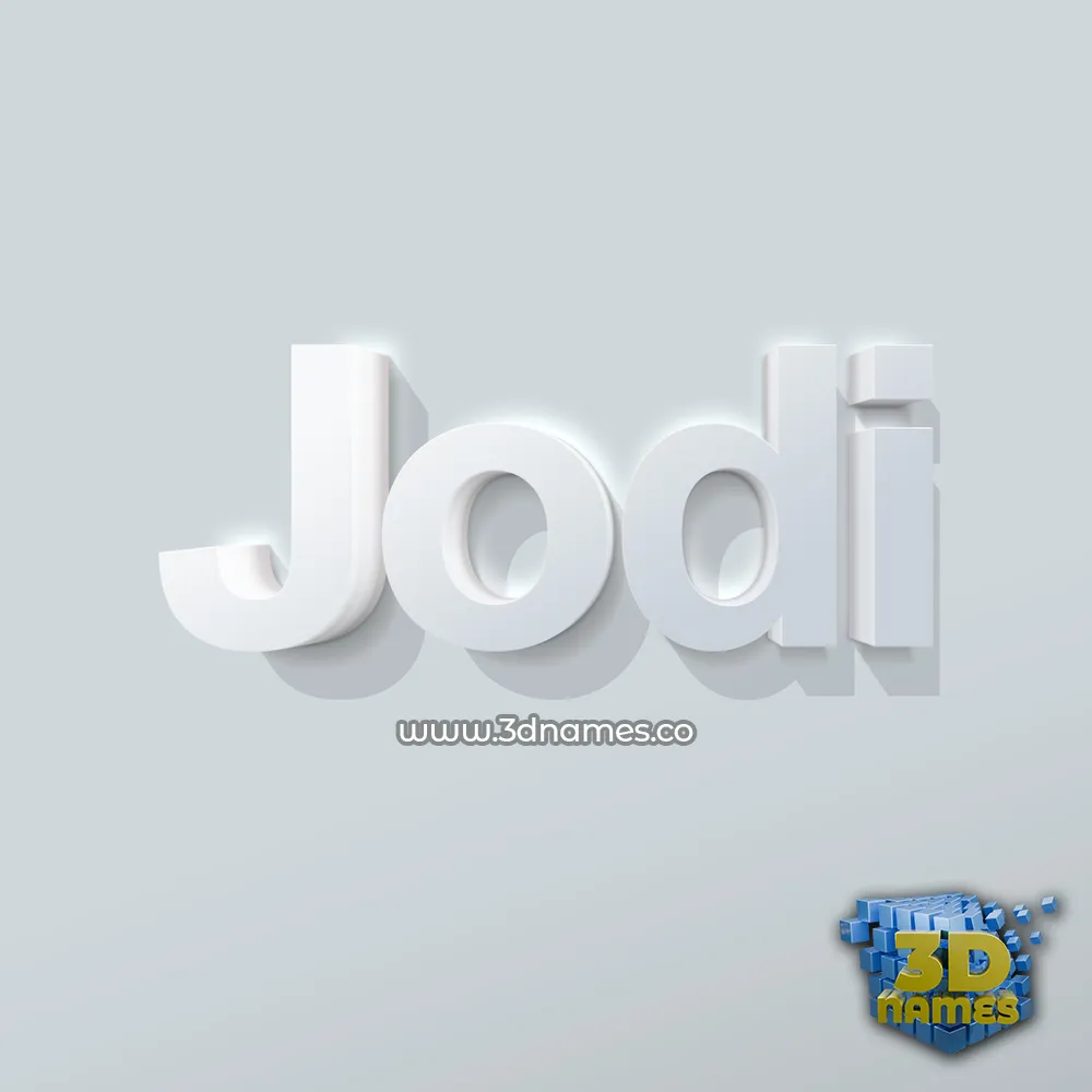 jodi in Clean White style - 3D name wallpaper