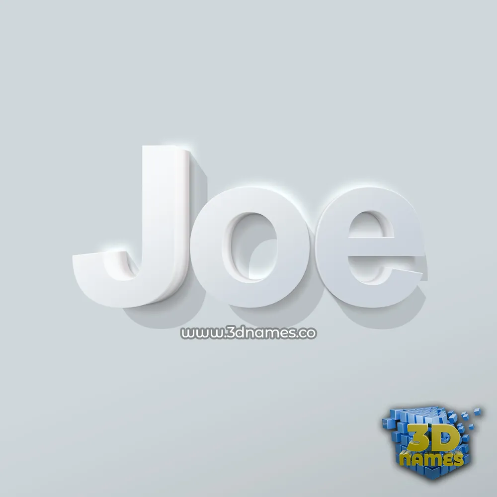 joe in Clean White style - 3D name wallpaper