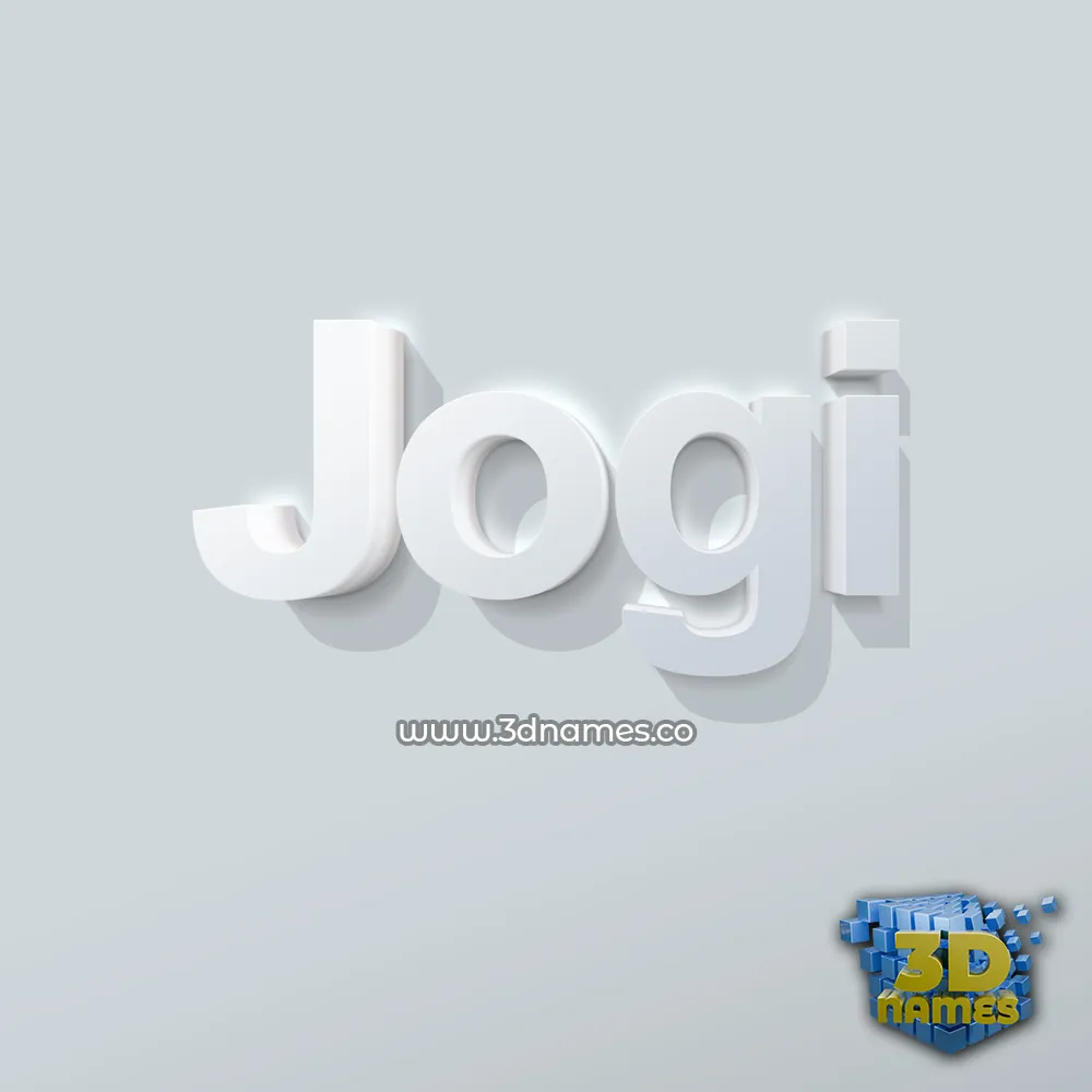 jogi in Clean White style - 3D name wallpaper