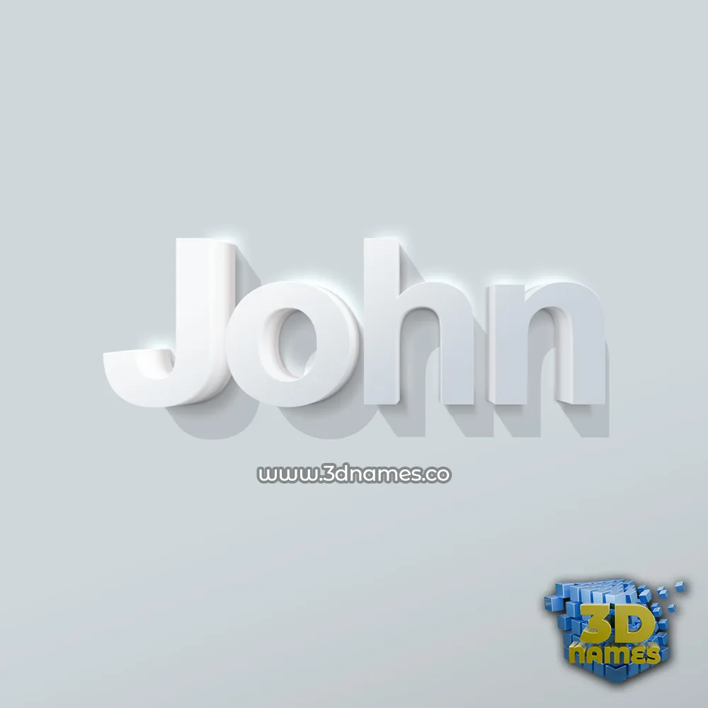 john in Clean White style - 3D name wallpaper