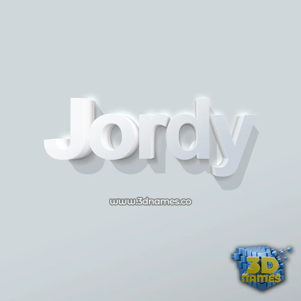 jordy in Clean White style - 3D name wallpaper