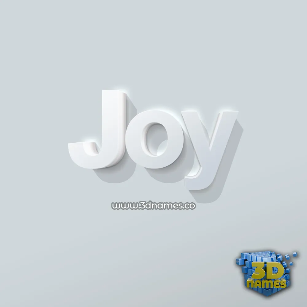 joy in Clean White style - 3D name wallpaper