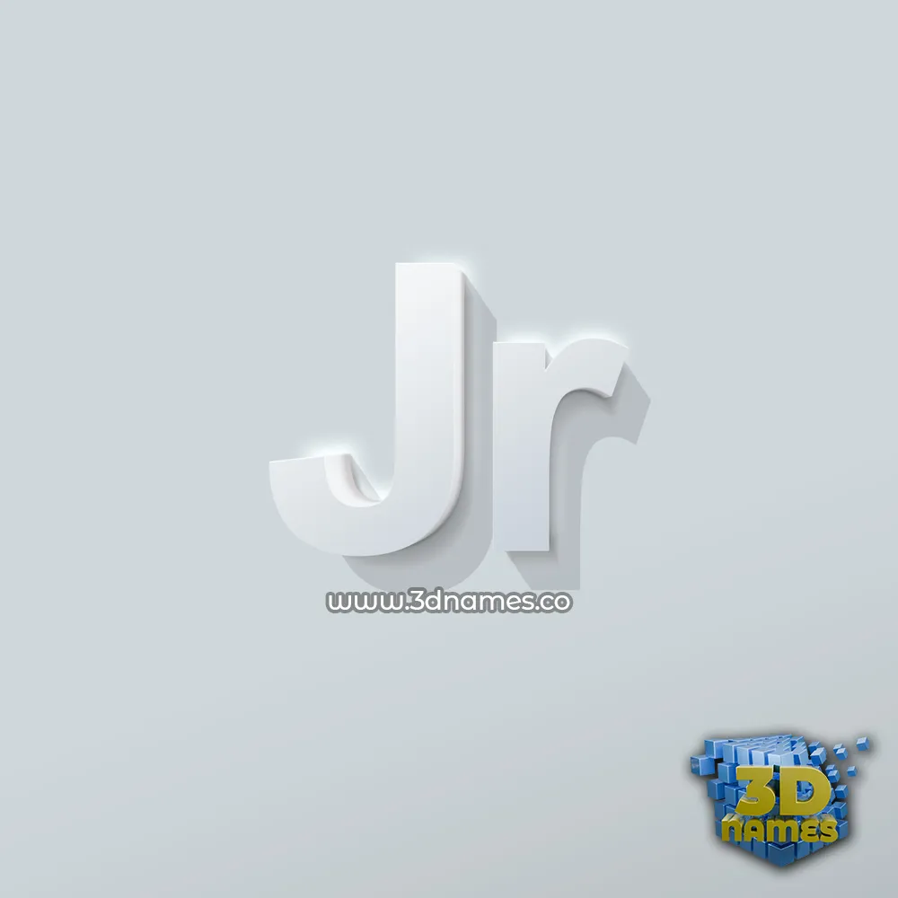 jr in Clean White style - 3D name wallpaper