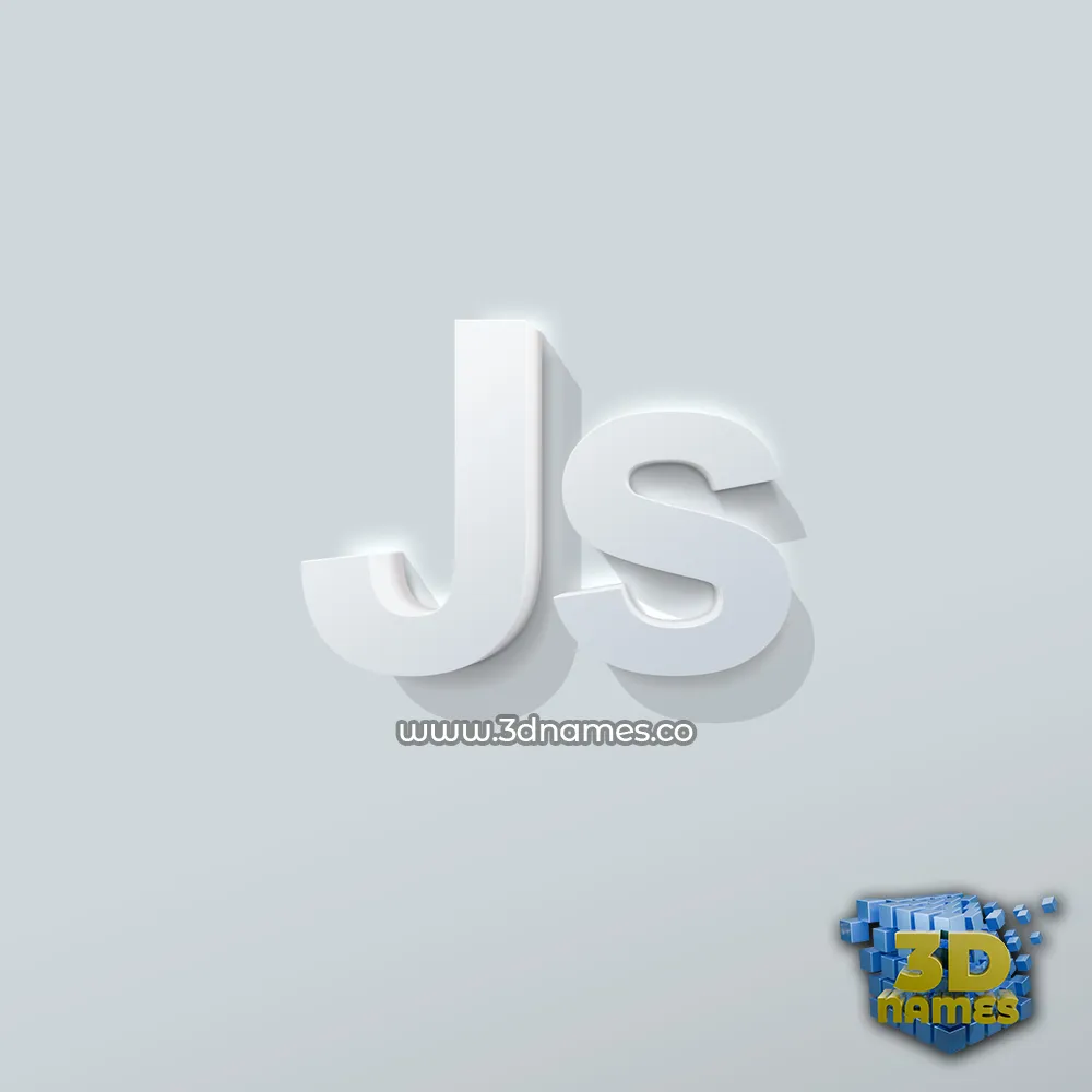 js in Clean White style - 3D name wallpaper