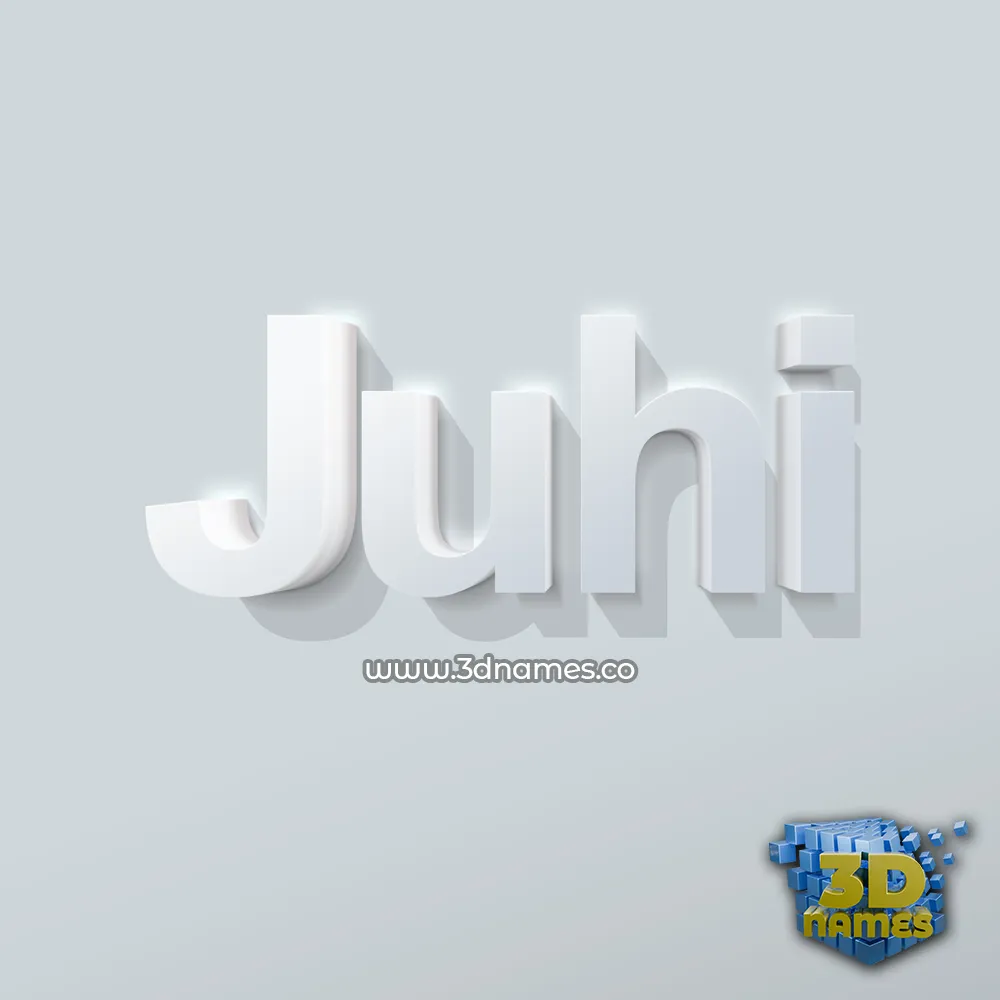 juhi in Clean White style - 3D name wallpaper