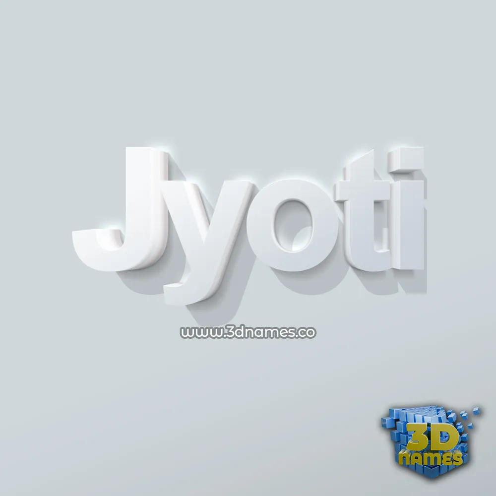 jyoti in Clean White style - 3D name wallpaper