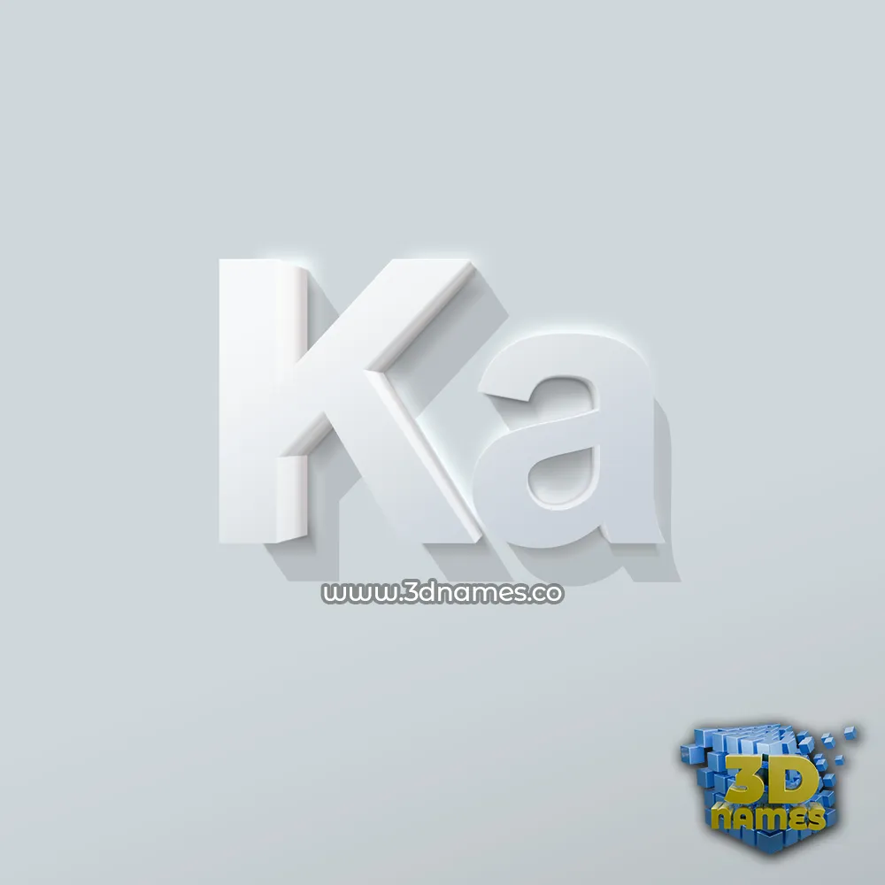 ka in Clean White style - 3D name wallpaper