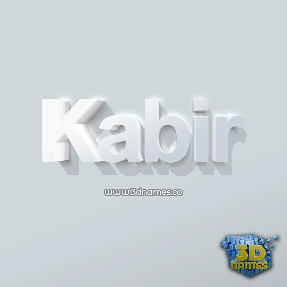kabir in Clean White style - 3D name wallpaper