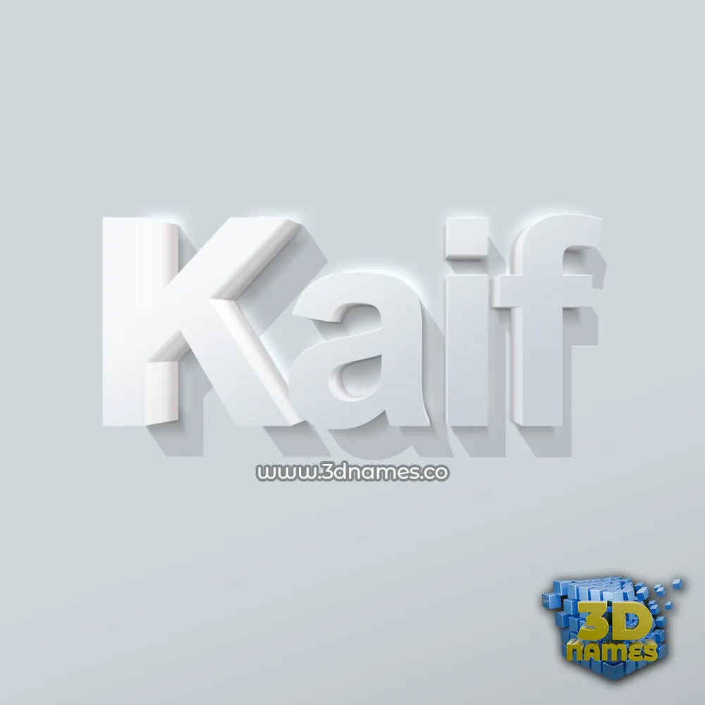 kaif in Clean White style - 3D name wallpaper