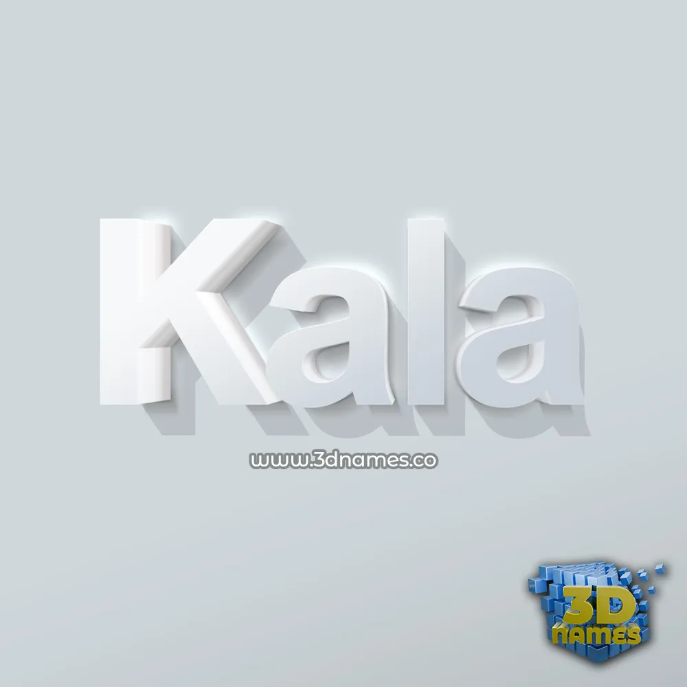 kala in Clean White style - 3D name wallpaper