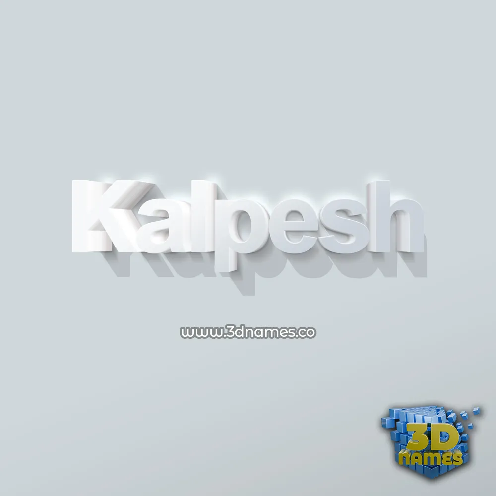 kalpesh in Clean White style - 3D name wallpaper