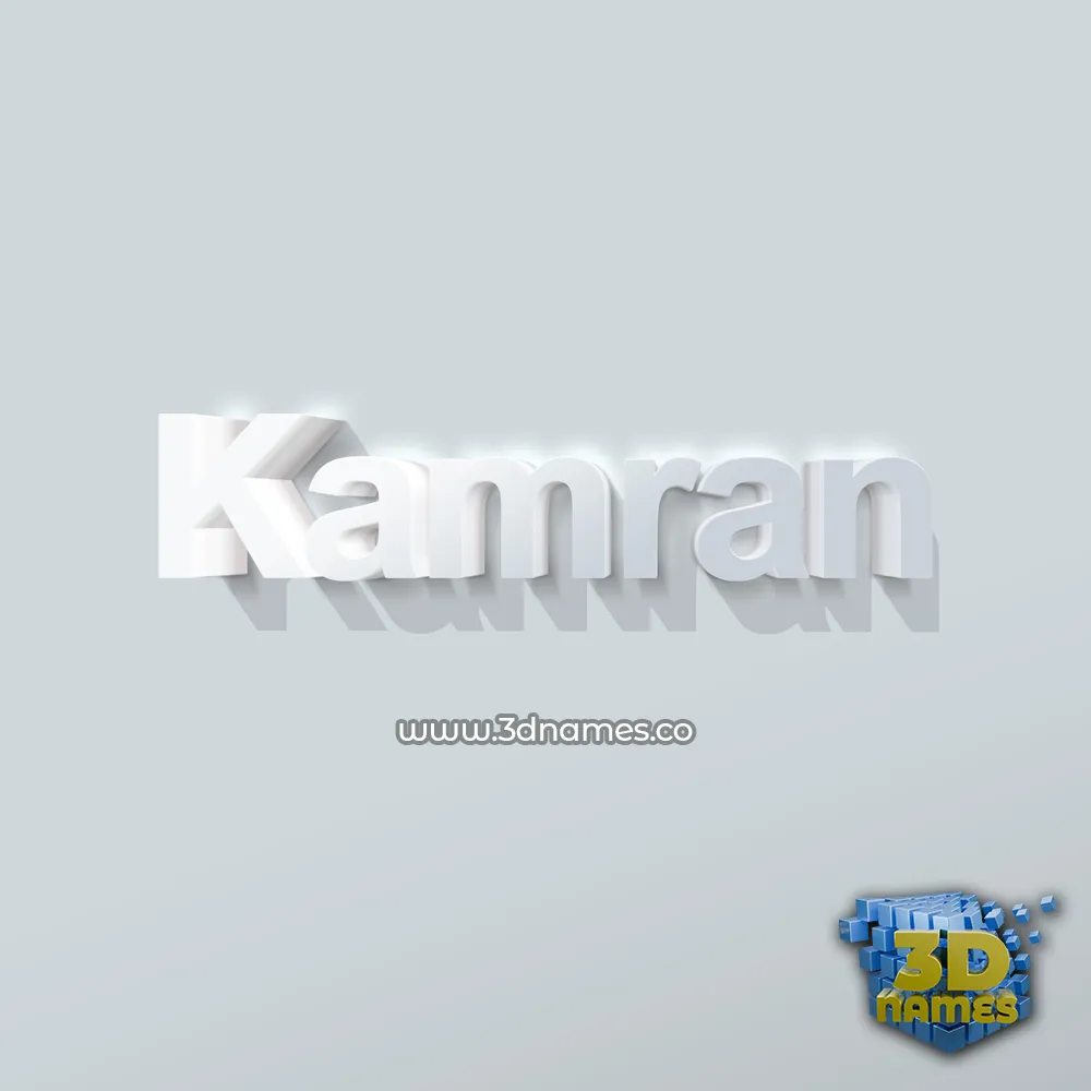 kamran in Clean White style - 3D name wallpaper