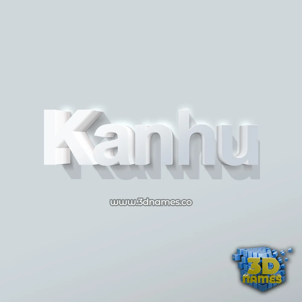 kanhu in Clean White style - 3D name wallpaper