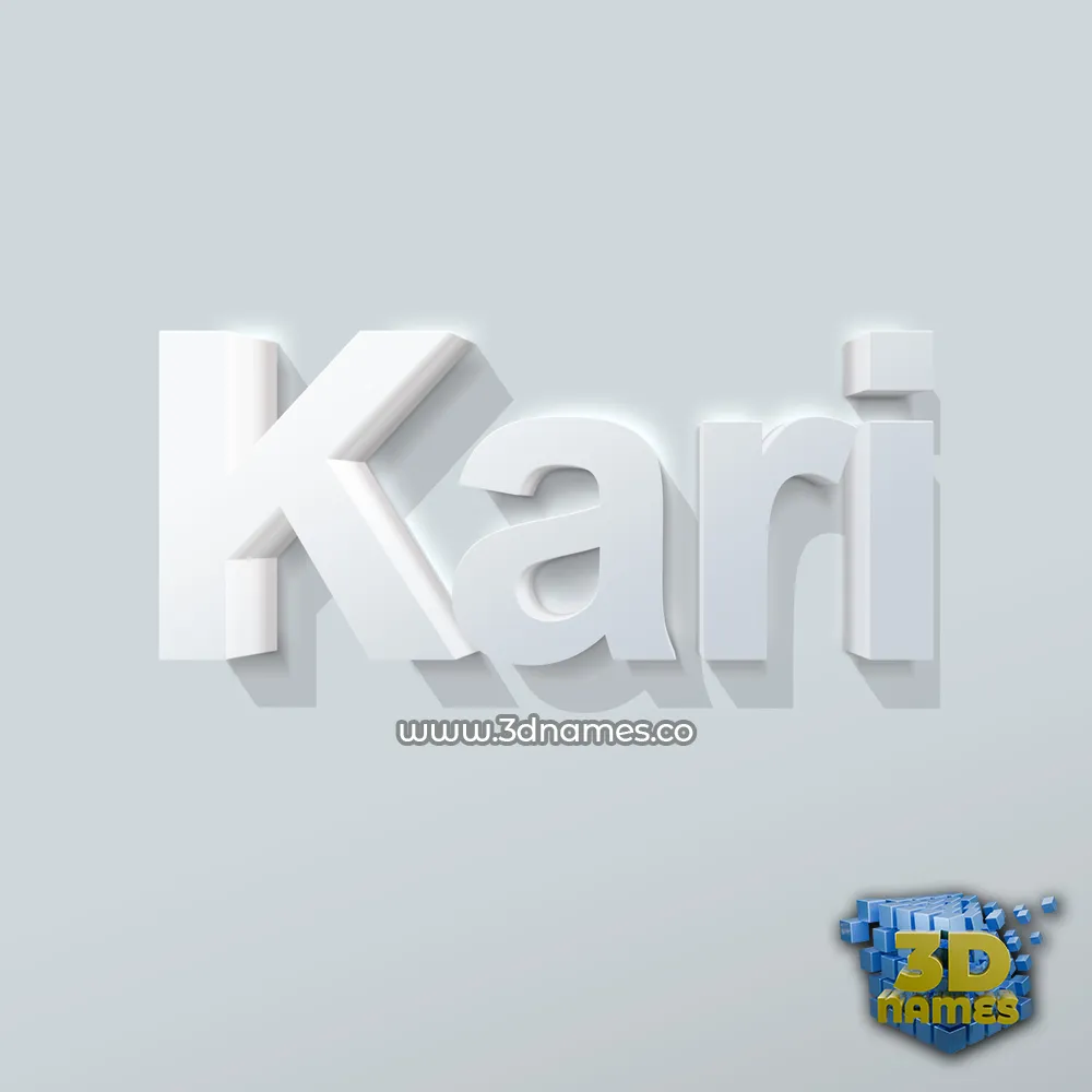 kari in Clean White style - 3D name wallpaper