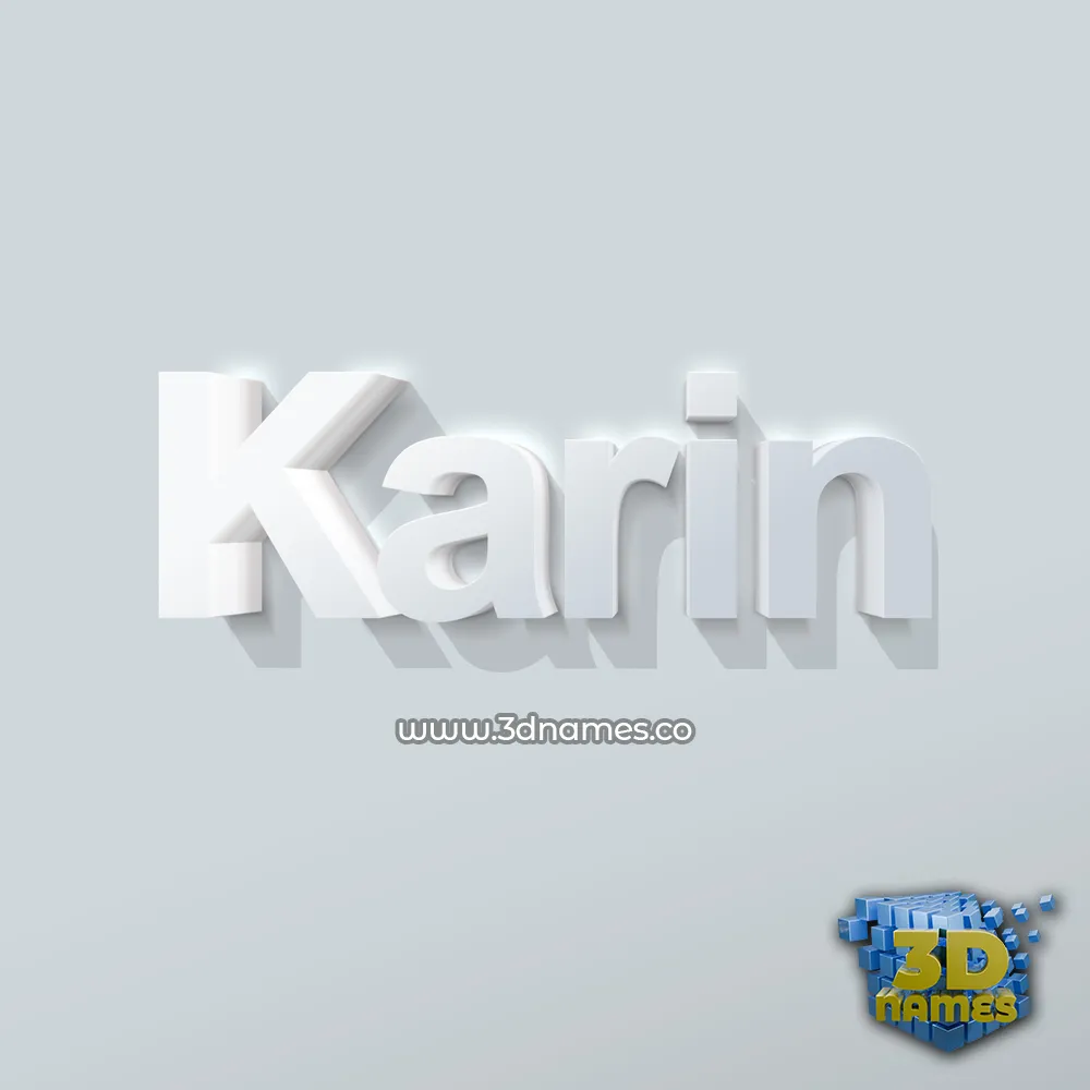 karin in Clean White style - 3D name wallpaper