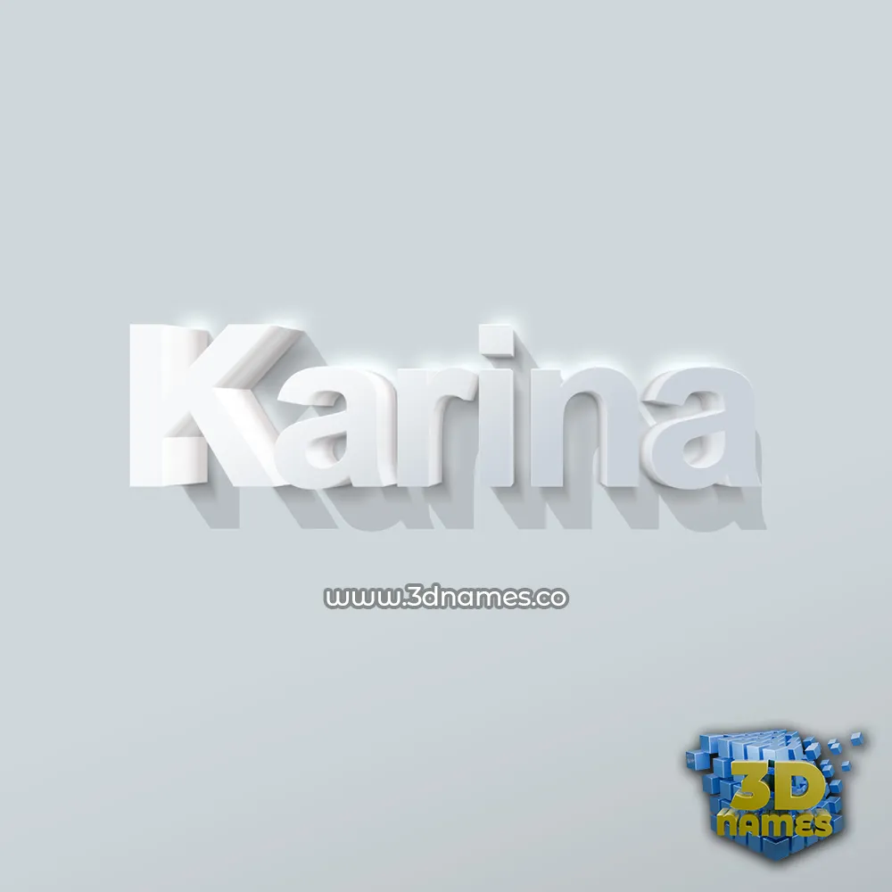 karina in Clean White style - 3D name wallpaper
