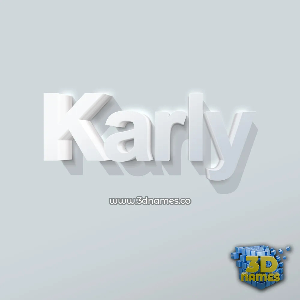karly in Clean White style - 3D name wallpaper