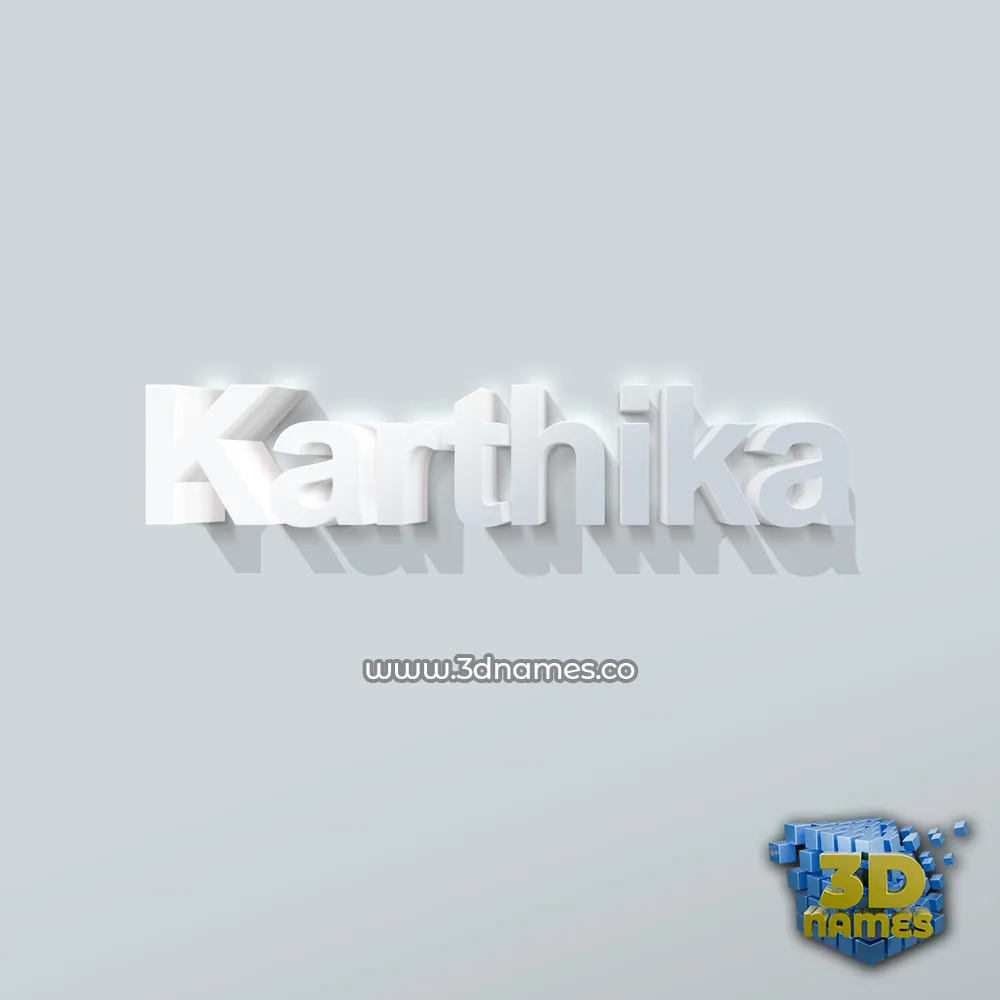 karthika in Clean White style - 3D name wallpaper