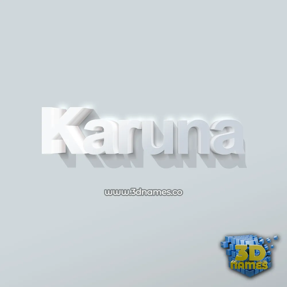 karuna in Clean White style - 3D name wallpaper