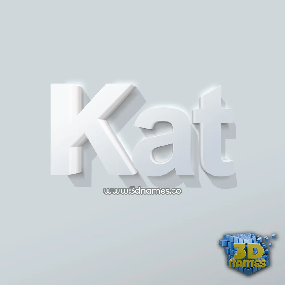 kat in Clean White style - 3D name wallpaper