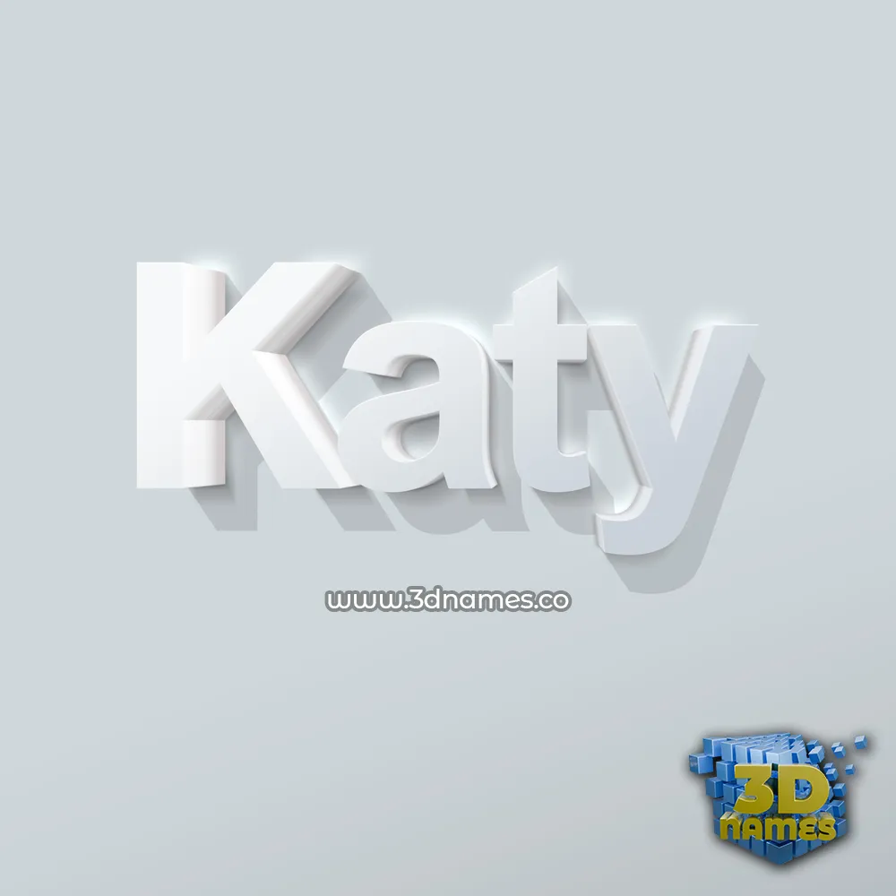 katy in Clean White style - 3D name wallpaper