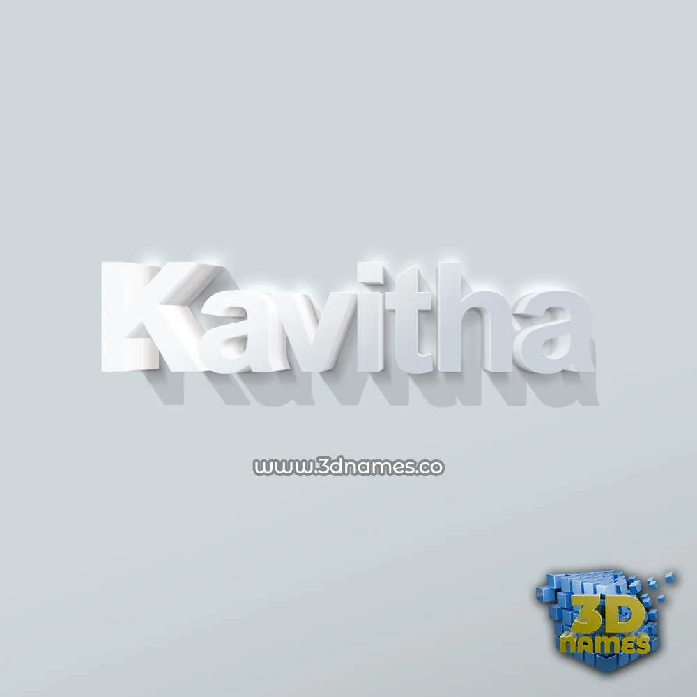 kavitha in Clean White style - 3D name wallpaper