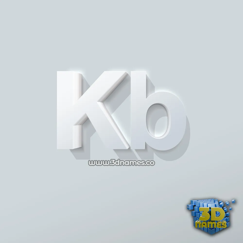 kb in Clean White style - 3D name wallpaper