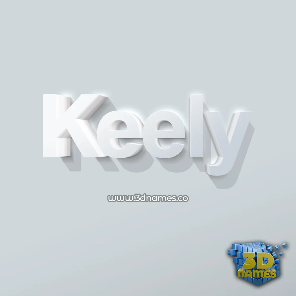 keely in Clean White style - 3D name wallpaper