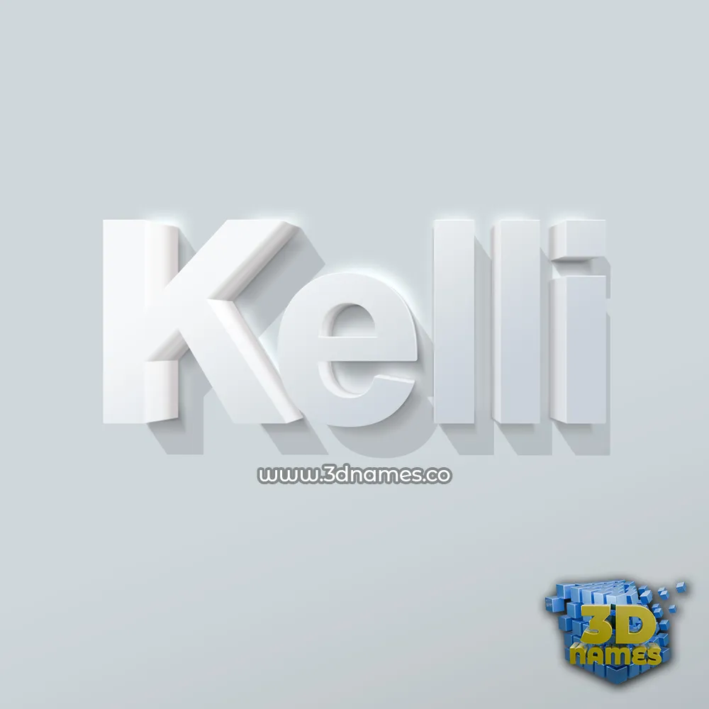 kelli in Clean White style - 3D name wallpaper
