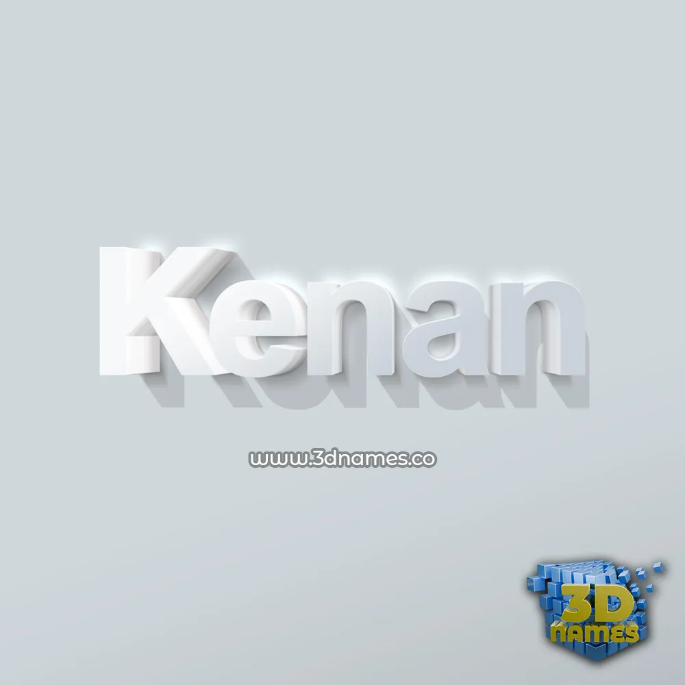 kenan in Clean White style - 3D name wallpaper