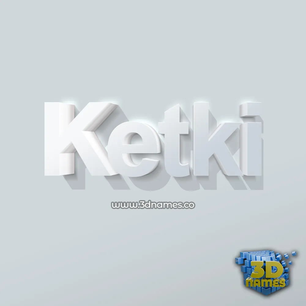 ketki in Clean White style - 3D name wallpaper