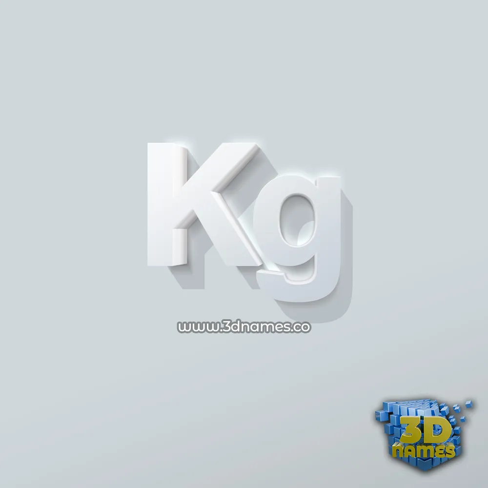 kg in Clean White style - 3D name wallpaper