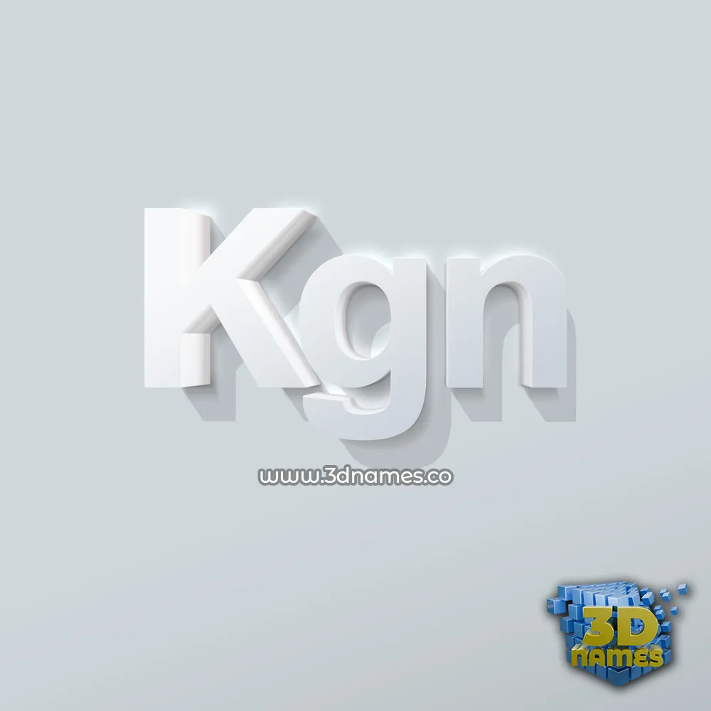 kgn in Clean White style - 3D name wallpaper