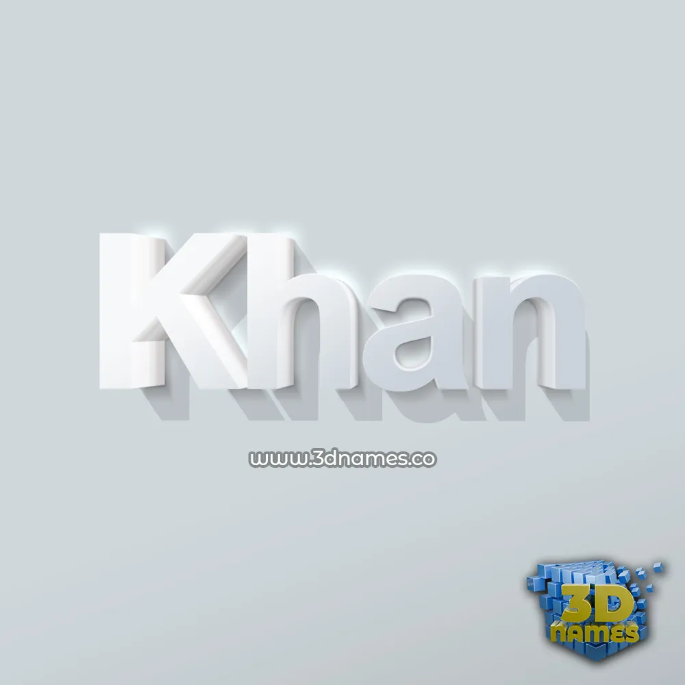 khan in Clean White style - 3D name wallpaper