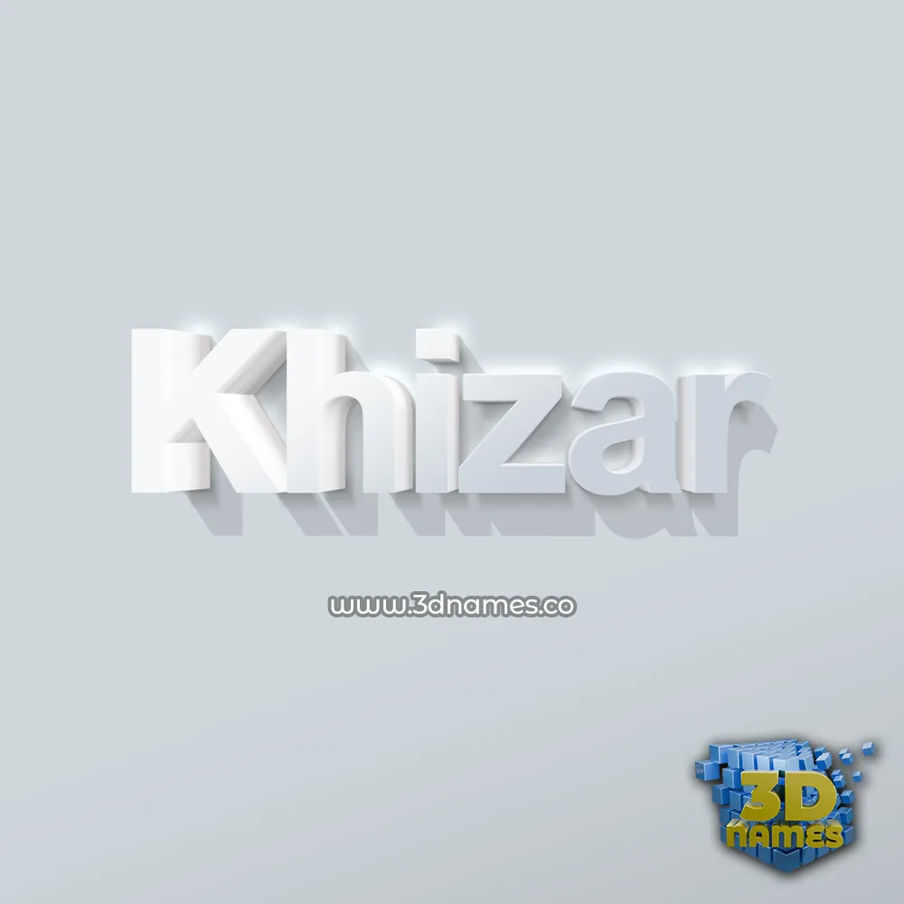 khizar in Clean White style - 3D name wallpaper