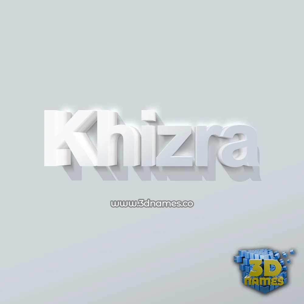 khizra in Clean White style - 3D name wallpaper