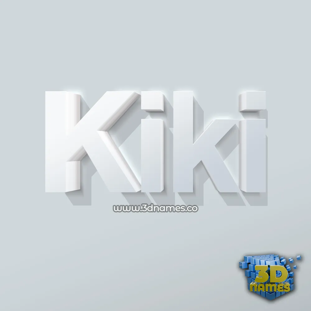 kiki in Clean White style - 3D name wallpaper